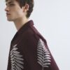 Brown Regular Fit Leaf Embroidered Shirt