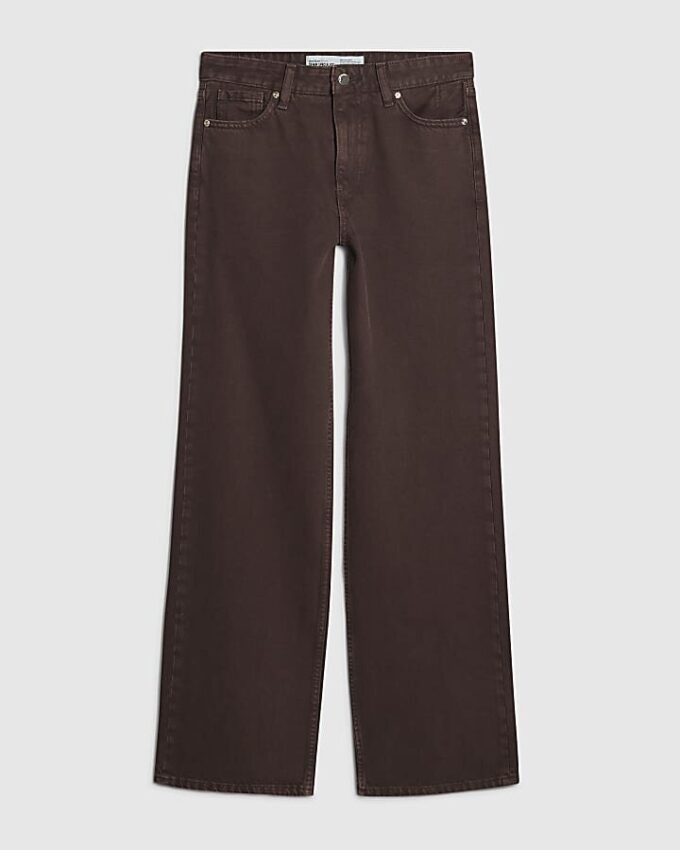 Brown Relaxed Straight Jeans