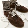 Brown Retro Suede Trainers