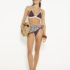 Brown Ring Detail Triangle Bikini Top