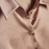 Brown Satin Slim Fit Long Sleeve Shirt