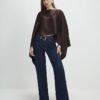Brown Satin Waterfall Cape