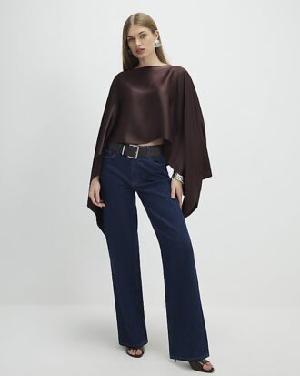 Brown Satin Waterfall Cape Brown Satin Waterfall Cape