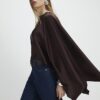 Brown Satin Waterfall Cape
