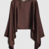 Brown Satin Waterfall Cape