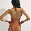 Brown Shaping Stud Swimsuit