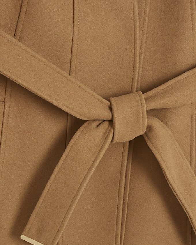Brown Short Belted Wrap Coat