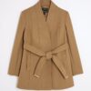 Brown Short Belted Wrap Coat