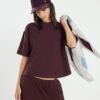 Brown Short Sleeve Cosy Boxy T-Shirt