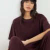 Brown Short Sleeve Cosy Boxy T-Shirt