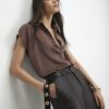 Brown Short Sleeve Relaxed Shirt
