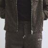 Brown Slim Fit Puppytooth Piped Trousers
