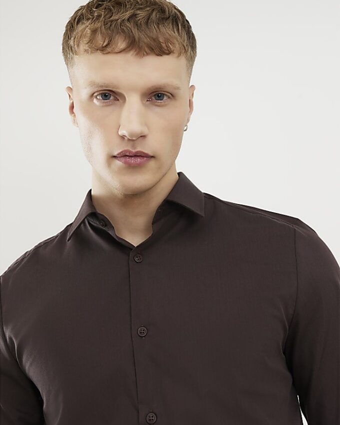 Brown Slim Fit Shirt