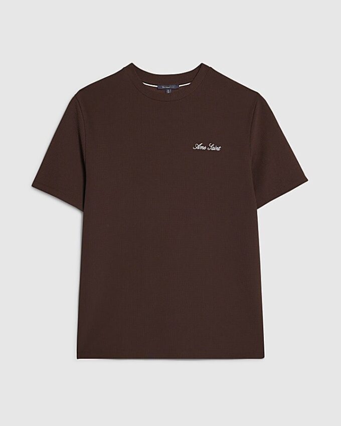 Brown Slim Fit Slinky Ame Saint T-Shirt