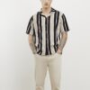 Brown Slim Fit stripe Shirt