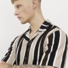 Brown Slim Fit stripe Shirt