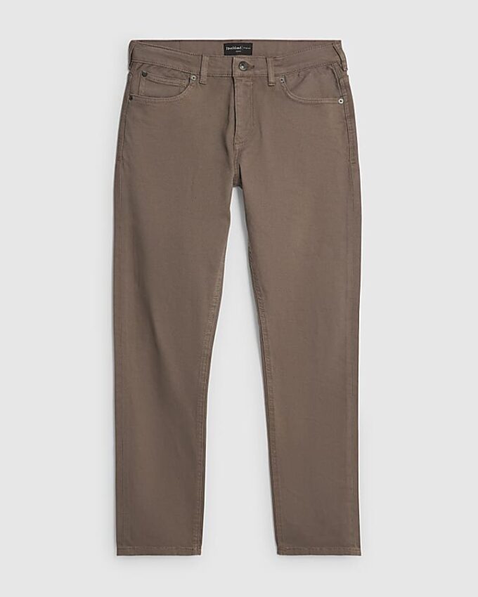 Brown Slim Fit Washed Jeans