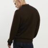 Brown Slim Fit Zip Polo Jumper
