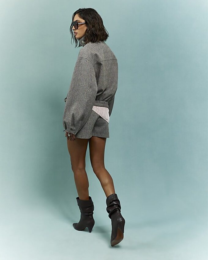 Brown Split Hem Skort
