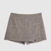 Brown Split Hem Skort