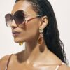 Brown Square Cut Out Sunglasses