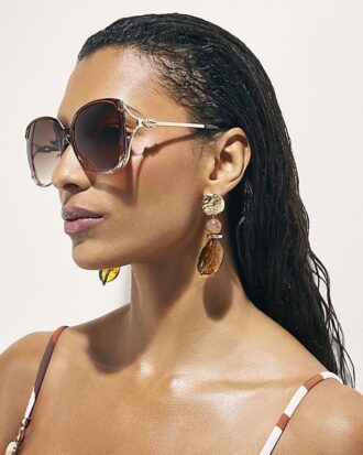 Brown Square Cut Out Sunglasses