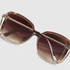 Brown Square Cut Out Sunglasses