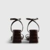 Brown Strappy Low Block Heel Sandals