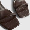 Brown Strappy Low Block Heel Sandals