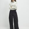 Brown Stripe Wide Leg Trousers