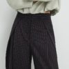 Brown Stripe Wide Leg Trousers