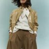 Brown Stripe Wide Leg Trousers