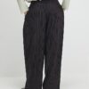 Brown Stripe Wide Leg Trousers