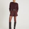 Brown Structured Tailored Shorts