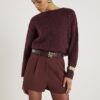 Brown Structured Tailored Shorts