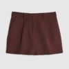 Brown Structured Tailored Shorts
