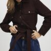 Brown Suede Belted Jacket