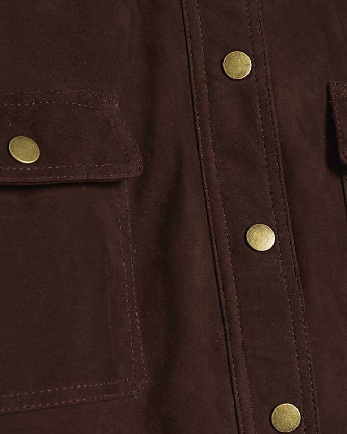 Brown Suede Belted Jacket