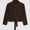 Brown Suede Belted Jacket