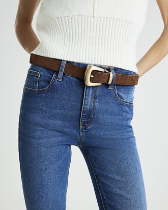 Brown Suede Buckle Belt