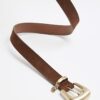 Brown Suede Buckle Belt