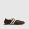 Brown Suede Double Strap Shoes