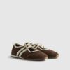 Brown Suede Double Strap Shoes