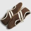 Brown Suede Double Strap Shoes