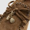 Brown Suede Eyelet Loafers
