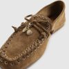 Brown Suede Eyelet Loafers