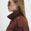 Brown Suede Oversized Bomber Jacket