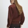 Brown Suede Oversized Bomber Jacket
