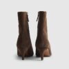 Brown Suede Pointed Heel Boots