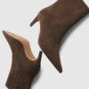 Brown Suede Pointed Heel Boots